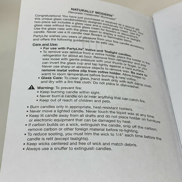 PartyLite Naturally Modern Votive Clear Glass Cand - Picture 9 of 9